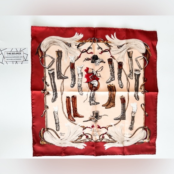 Hermes Scarf A PROPOS DE BOTTES 40cm 100% Silk Foulard Carre XAVIER nwt - Picture 1 of 10